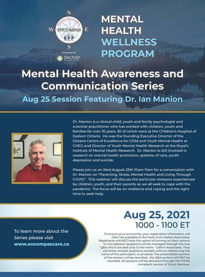 Dr. Ian Manion mental health awareness program