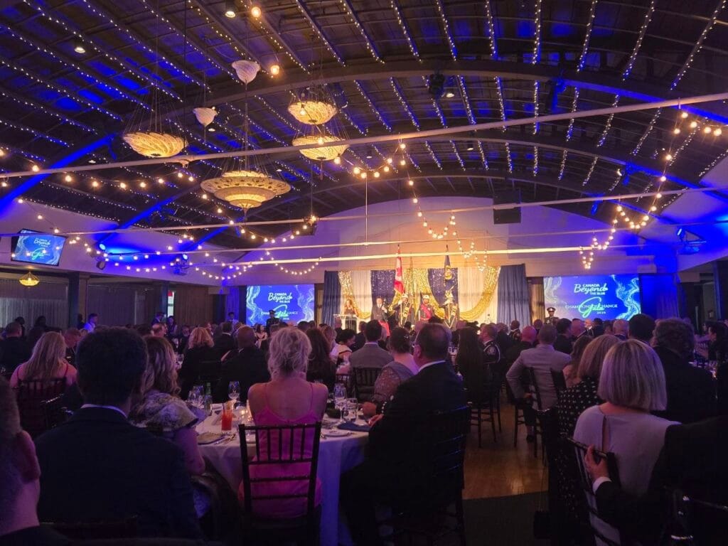 CP24 Reporter Beatrice Vaisman,and the Toronto Police Service Chief's Ceremonial Unit open the 2026 Canada Beyond the Blue Champions of Change Gala at Palais Royale Banquet Hall in Toronto on World Suicide Prevention Day, September 10th, 2026